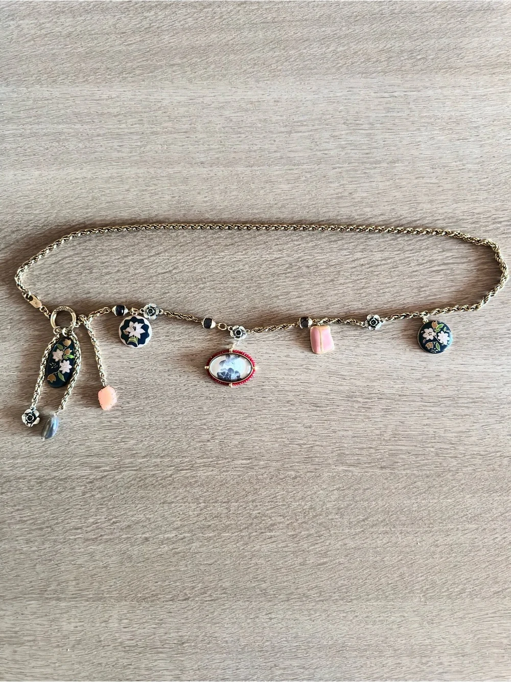 Zara Gold Tone Belt with Resin Charms - Picture 3 of 9